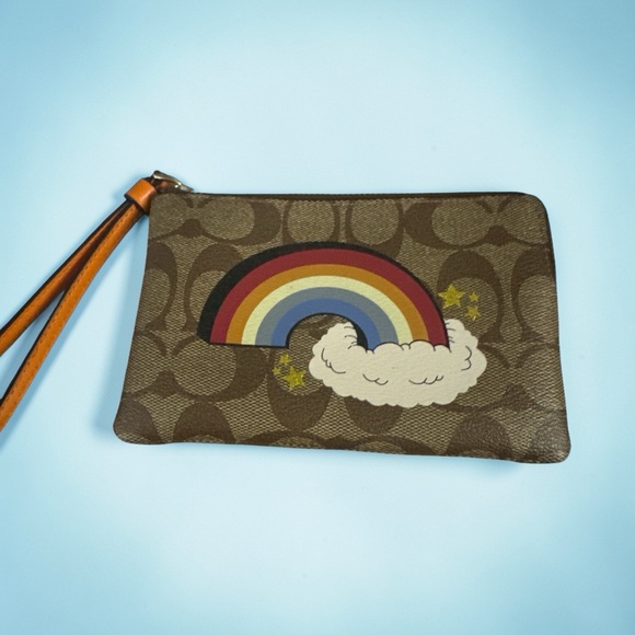 Coach Rainbow & Cloud Wristlet - EUC